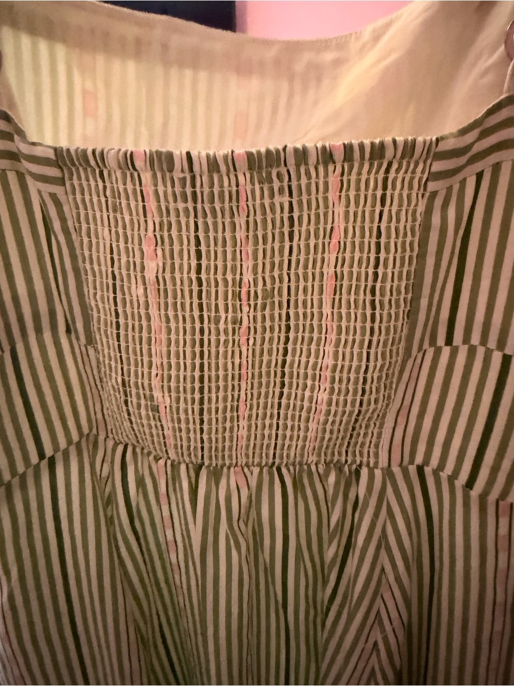 Hill House The Margot Dress in Green Jacquard Stripe - Picture 8 of 13